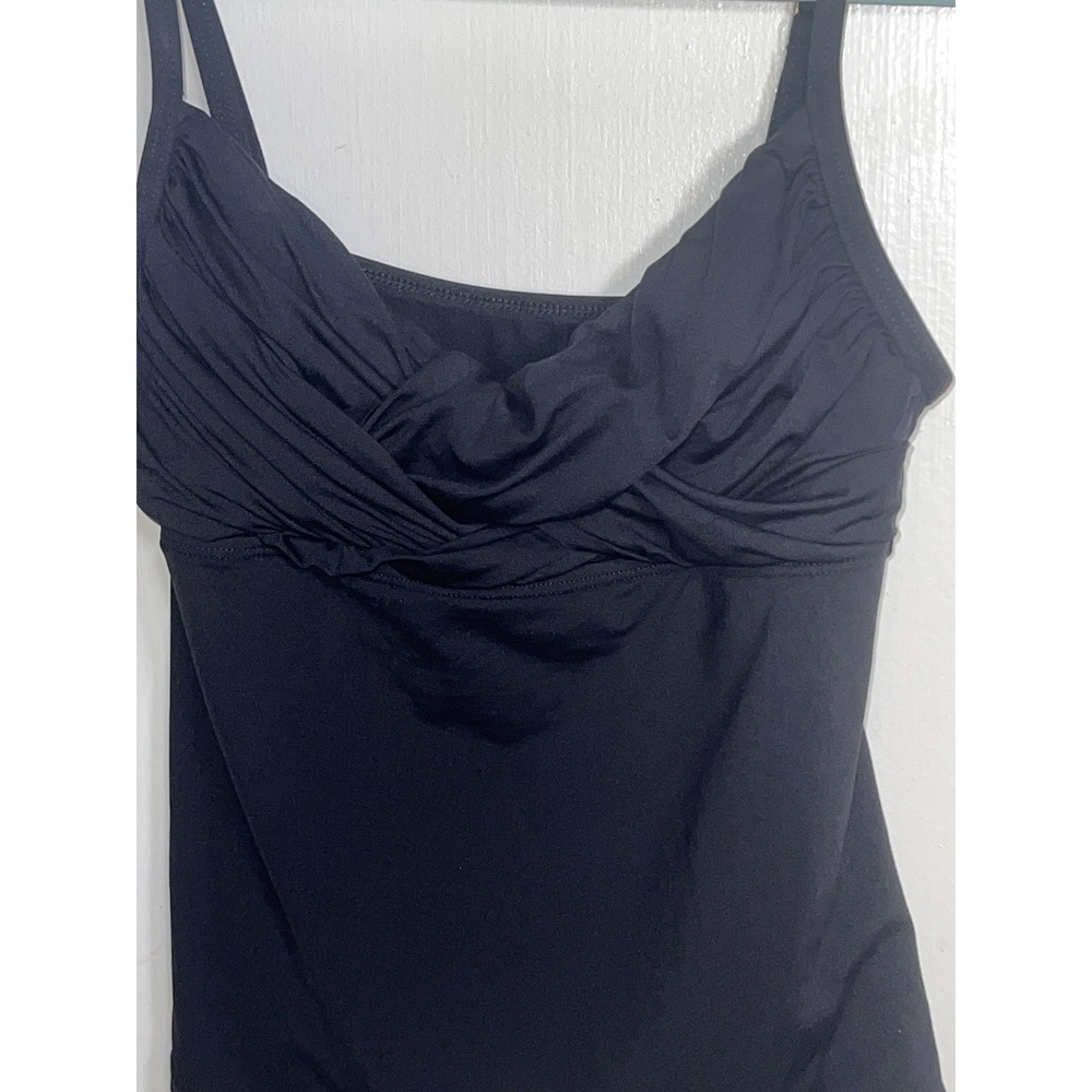 La Blanca by Rod Beattie Black Twist Front Tankini Swim Top Womens Size 6